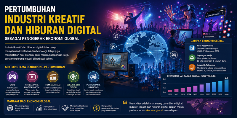 Pertumbuhan Industri Kreatif dan Hiburan Digital sebagai Penggerak Ekonomi Global
