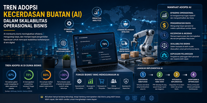 Tren Adopsi Kecerdasan Buatan (AI) dalam Skalabilitas Operasional Bisnis